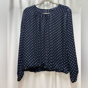 Tommy Hilfiger long sleeve polka dot blouse women’s L